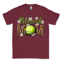 Burgundy blessed mom with tennis and daisy Classic Tee - texasbilliewilder