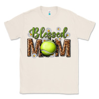 Natural blessed mom with tennis and daisy Classic Tee - texasbilliewilder