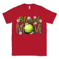 Red blessed mom with tennis and daisy Classic Tee - texasbilliewilder