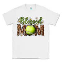 White blessed mom with tennis and daisy Classic Tee - texasbilliewilder