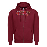 Burgundy valentine's day xoxo sunflower heart Zipper Hoodie - RanaPortraitStore