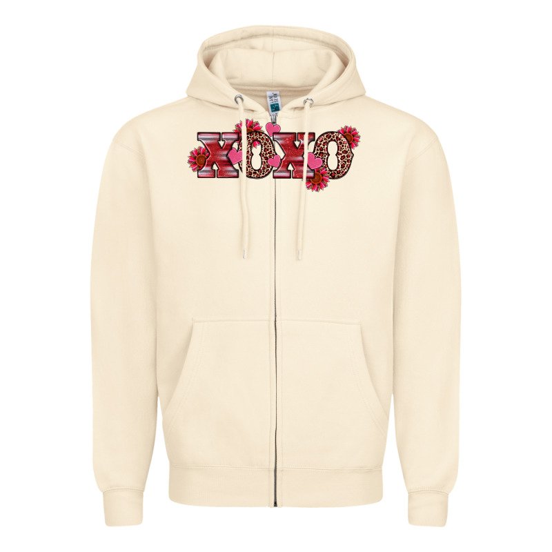 Valentine's Day Xoxo Sunflower Heart Zipper Hoodie by RanaPortraitStore | Teevron