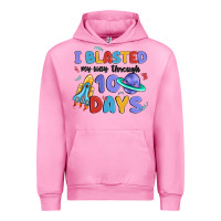Fuchsia Pink i blasted my way through 100 days Urban Hoodie - MaliasSmallBusiness