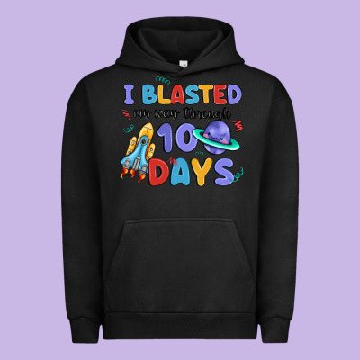 I Blasted My Way Through 100 Days Urban Hoodie Designed By Maliassmallbusiness