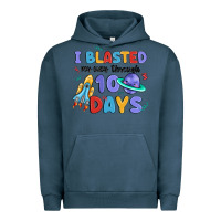 Pigment Midnight Navy i blasted my way through 100 days Urban Hoodie - MaliasSmallBusiness