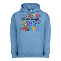 Pigment Pebble Blue i blasted my way through 100 days Urban Hoodie - MaliasSmallBusiness