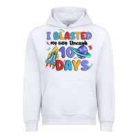 White i blasted my way through 100 days Urban Hoodie - MaliasSmallBusiness