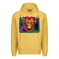 Antique Gold halloween highland cow Premium Hoodie - Jasminsmagicworld