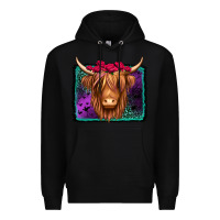 Black halloween highland cow Premium Hoodie - Jasminsmagicworld