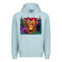 Blue Mist halloween highland cow Premium Hoodie - Jasminsmagicworld