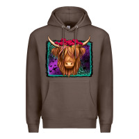 Coffee halloween highland cow Premium Hoodie - Jasminsmagicworld