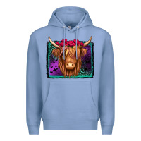 Colony Blue halloween highland cow Premium Hoodie - Jasminsmagicworld