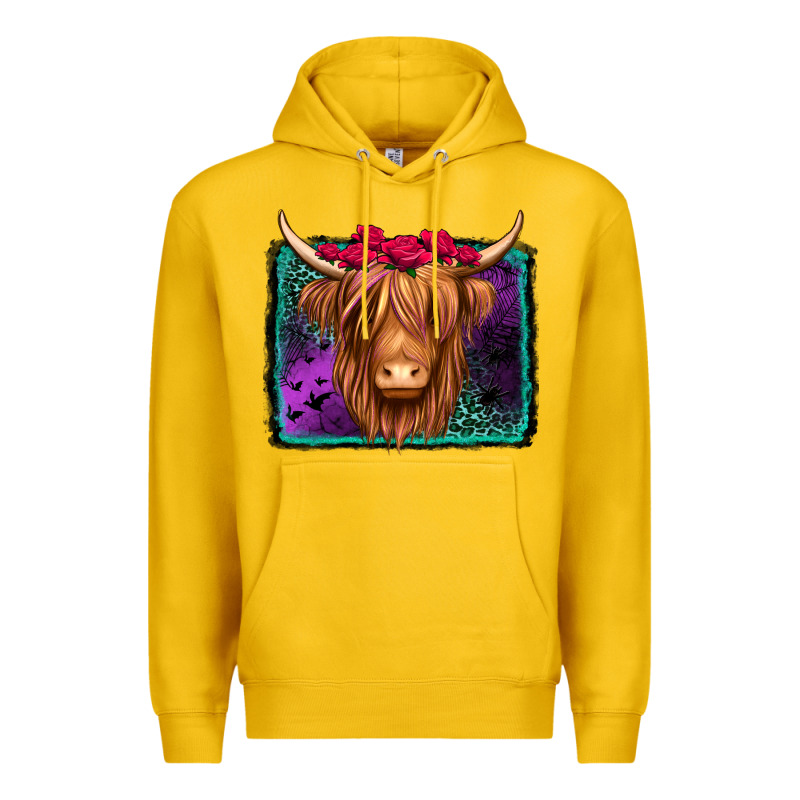 Halloween Highland Cow Premium Hoodie by Jasminsmagicworld | Teevron