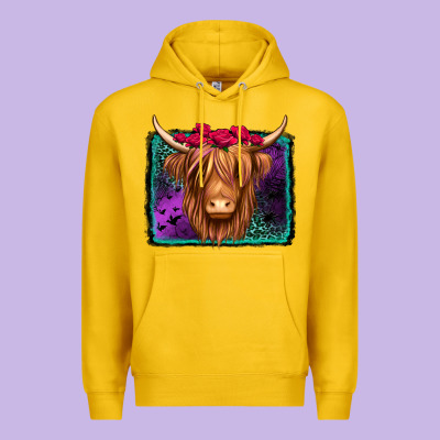 Halloween Highland Cow Premium Hoodie Designed By Jasminsmagicworld
