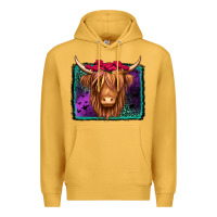 Mustard halloween highland cow Premium Hoodie - Jasminsmagicworld
