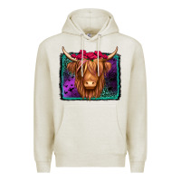 Oatmeal Heather halloween highland cow Premium Hoodie - Jasminsmagicworld