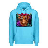 Ocean Blue halloween highland cow Premium Hoodie - Jasminsmagicworld