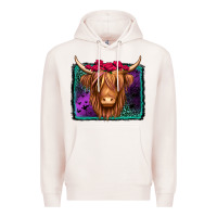 Pale Pink halloween highland cow Premium Hoodie - Jasminsmagicworld