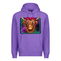 Purple halloween highland cow Premium Hoodie - Jasminsmagicworld