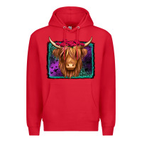 Red halloween highland cow Premium Hoodie - Jasminsmagicworld