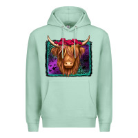 Seafoam halloween highland cow Premium Hoodie - Jasminsmagicworld