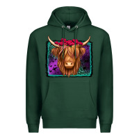 Sports Green halloween highland cow Premium Hoodie - Jasminsmagicworld