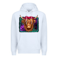 White halloween highland cow Premium Hoodie - Jasminsmagicworld