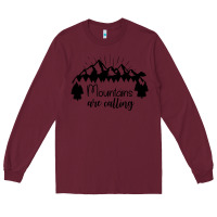 Burgundy Mountains Long Sleeve Tee - Unal Design