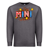 Charcoal Heather usa mini  leopard background Premium Sweatshirt - AdoDesignShop