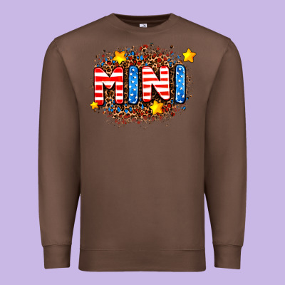 Usa Mini  Leopard Background Premium Sweatshirt Designed By Adodesignshop