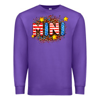 Purple usa mini  leopard background Premium Sweatshirt - AdoDesignShop