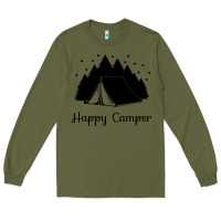 Army Green camping Long Sleeve Tee - Unal Design