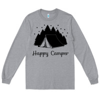 Heather Grey camping Long Sleeve Tee - Unal Design