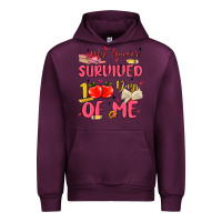 Mauve Wine my teacher survived 100 days of me Urban Hoodie - MaliasSmallBusiness
