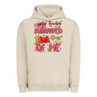 Pigment French Oak my teacher survived 100 days of me Urban Hoodie - MaliasSmallBusiness