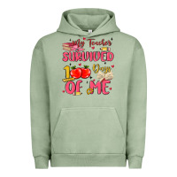 Pigment Oil Green my teacher survived 100 days of me Urban Hoodie - MaliasSmallBusiness