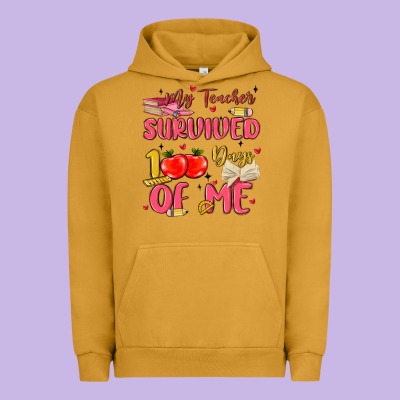 My Teacher Survived 100 Days Of Me Urban Hoodie Designed By Maliassmallbusiness