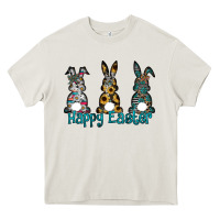 Cream Happy Easter Heavy Core Tee - CowhideDigitalArt
