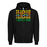 Black teacher teacher teacher Zipper Hoodie - texasbilliewilder