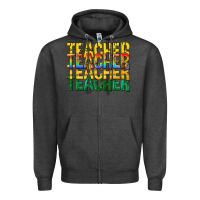 Charcoal Heather teacher teacher teacher Zipper Hoodie - texasbilliewilder