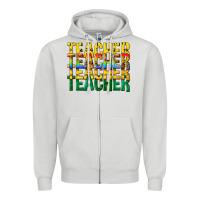 Dove Grey teacher teacher teacher Zipper Hoodie - texasbilliewilder