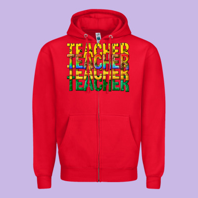 Zipper Hoodie teacher teacher teacher