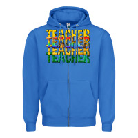 True Royal teacher teacher teacher Zipper Hoodie - texasbilliewilder