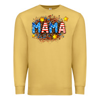 Antique Gold usa Mama  leopard background Premium Sweatshirt - AdoDesignShop
