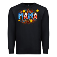 Black usa Mama  leopard background Premium Sweatshirt - AdoDesignShop