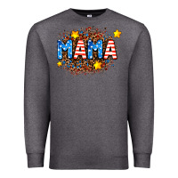 Charcoal Heather usa Mama  leopard background Premium Sweatshirt - AdoDesignShop