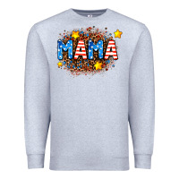 Heather Grey usa Mama  leopard background Premium Sweatshirt - AdoDesignShop