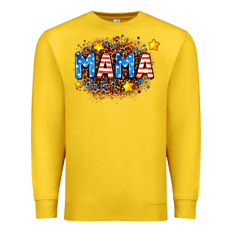 Usa Mama  Leopard Background Premium Sweatshirt by AdoDesignShop | Teevron