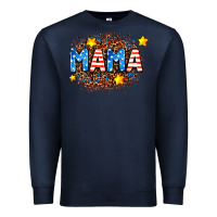 Navy usa Mama  leopard background Premium Sweatshirt - AdoDesignShop