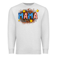 Oatmeal Heather usa Mama  leopard background Premium Sweatshirt - AdoDesignShop
